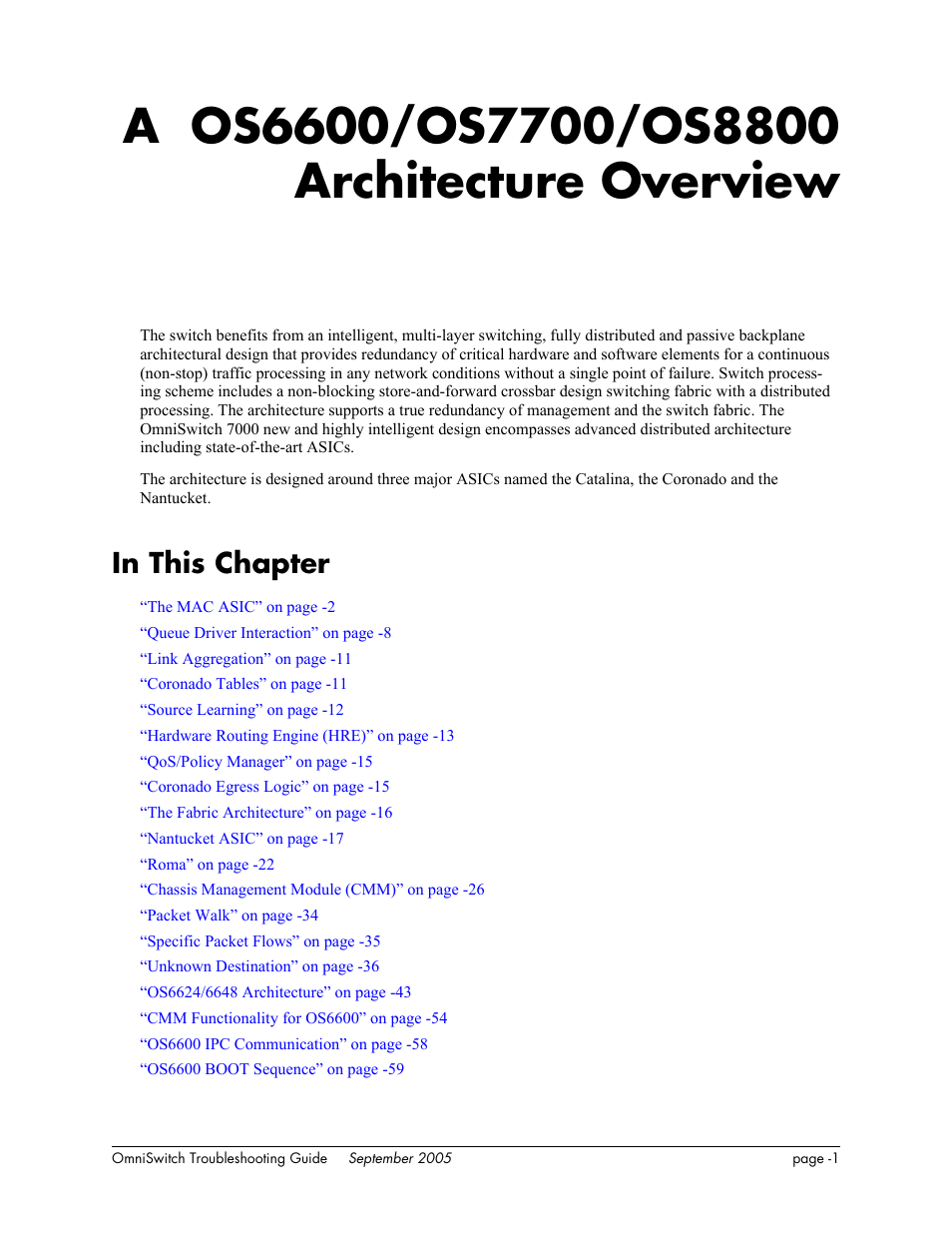 A. os6600/os7700/os8800 architecture overview, In this chapter, Appendix a | Os6600/os7700/os8800 architecture overview | Alcatel Carrier Internetworking Solutions 6648 User Manual | Page 325 / 614