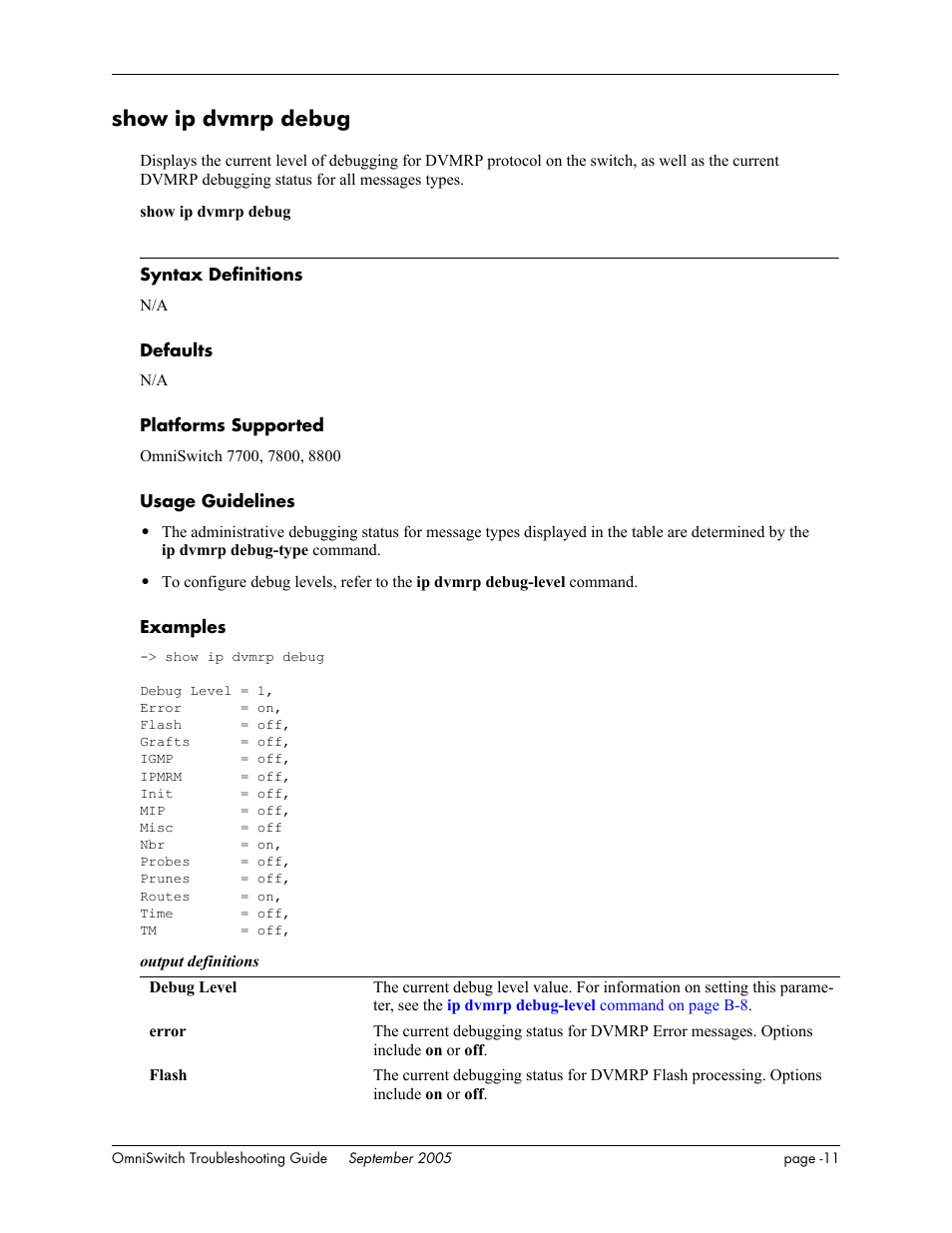 Show ip dvmrp debug | Alcatel Carrier Internetworking Solutions 6648 User Manual | Page 397 / 614