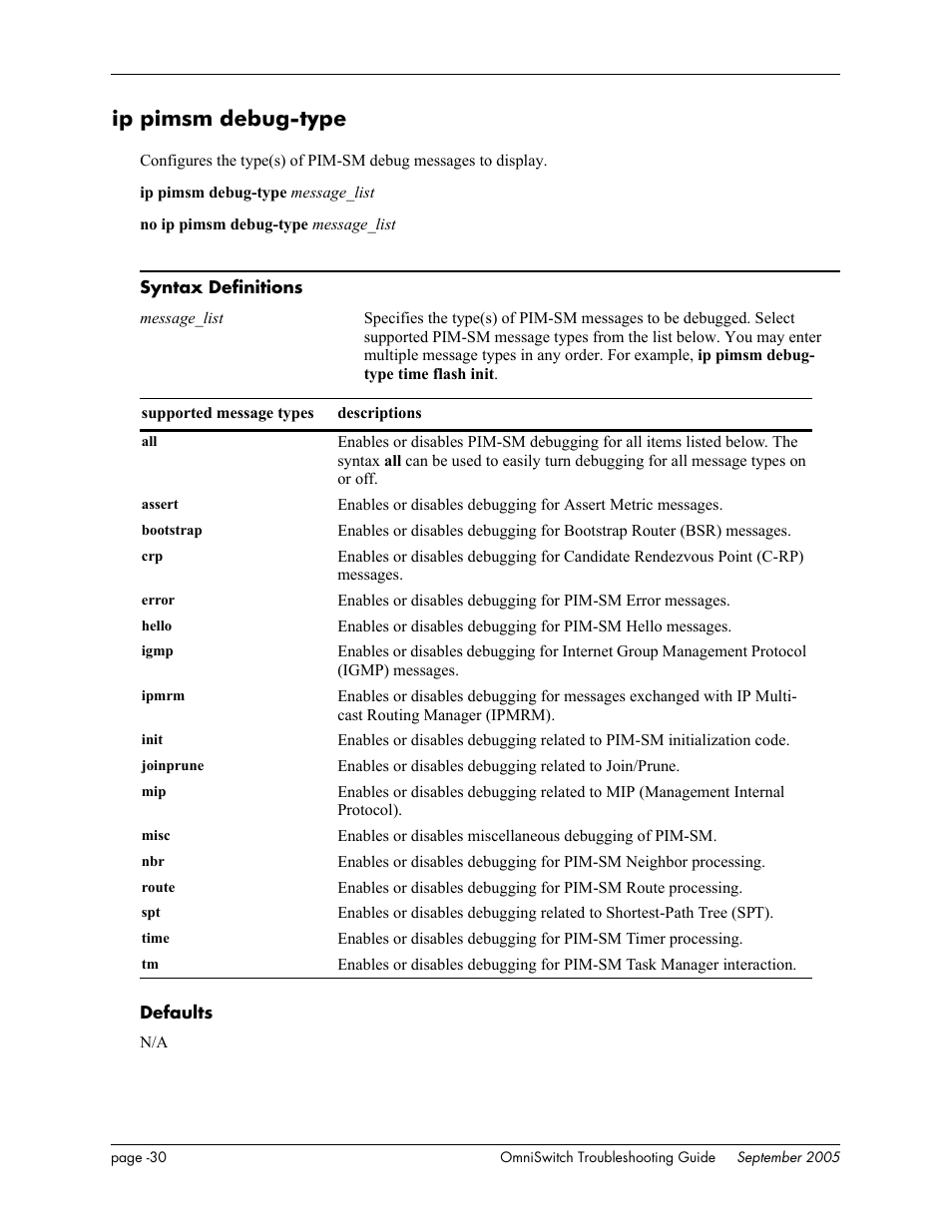Ip pimsm debug-type | Alcatel Carrier Internetworking Solutions 6648 User Manual | Page 416 / 614