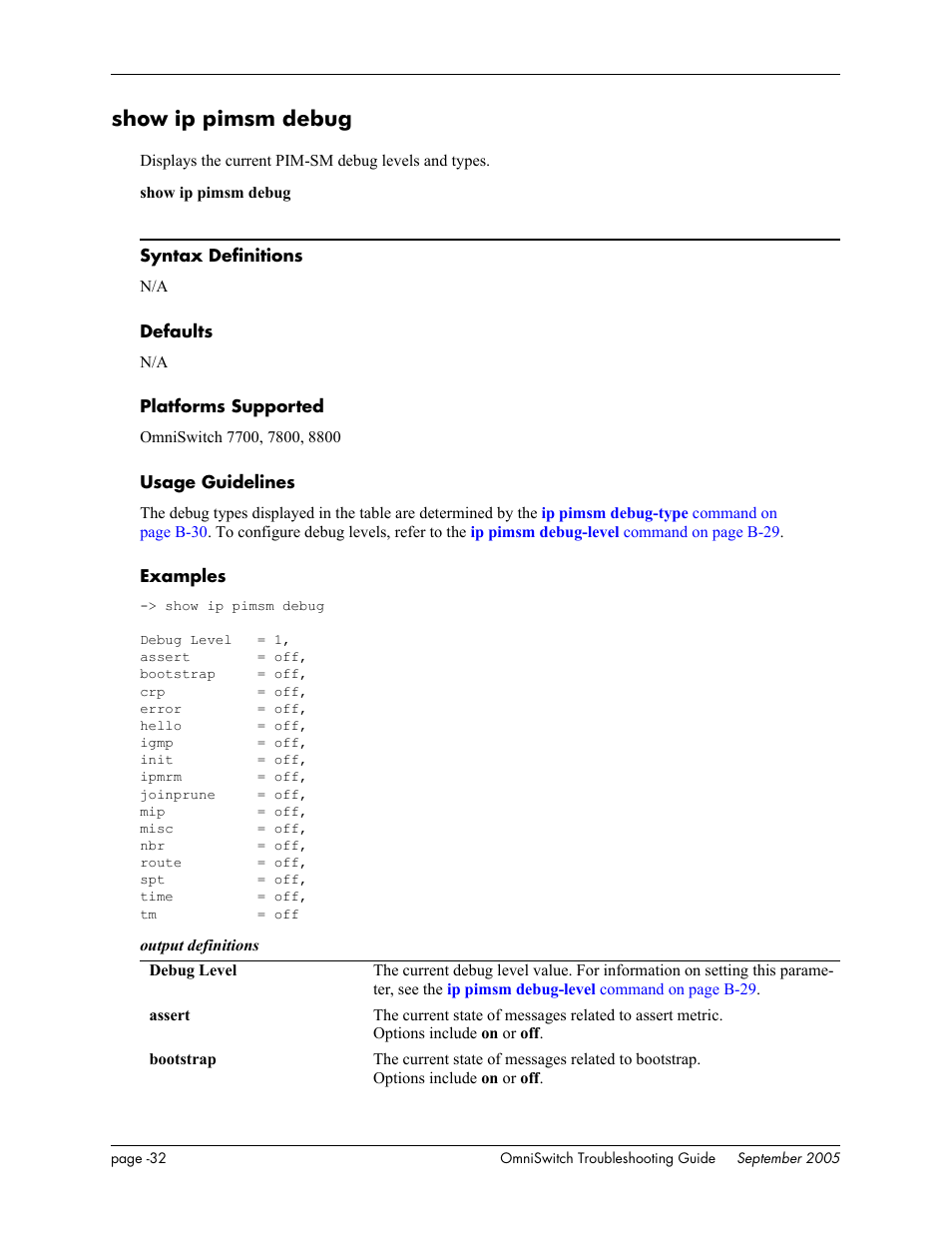 Show ip pimsm debug | Alcatel Carrier Internetworking Solutions 6648 User Manual | Page 418 / 614