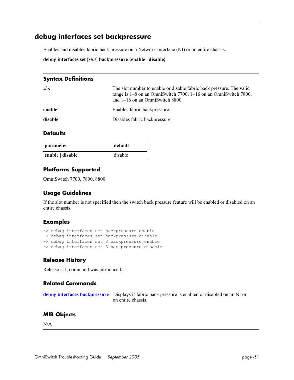Debug interfaces set backpressure | Alcatel Carrier Internetworking Solutions 6648 User Manual | Page 437 / 614