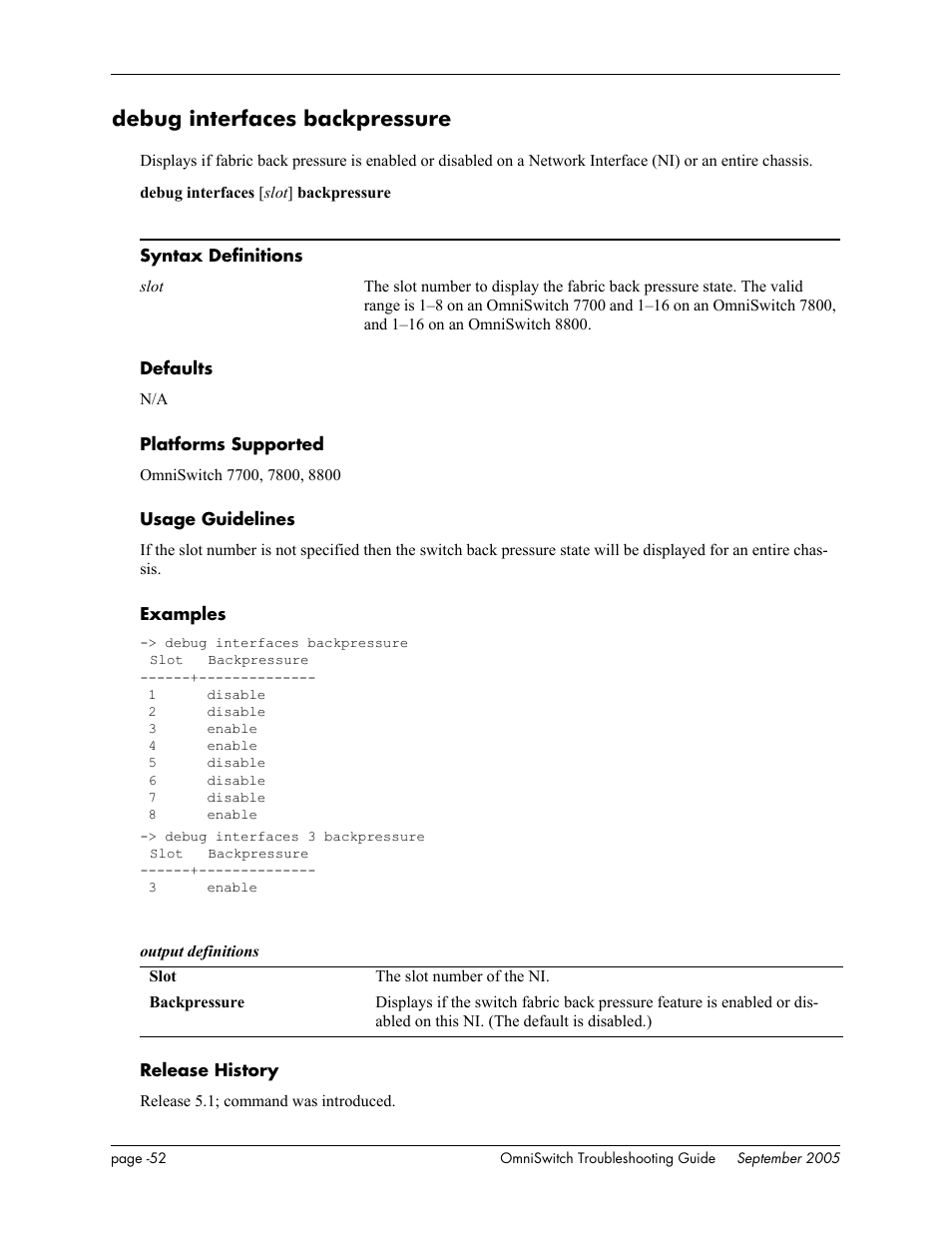 Debug interfaces backpressure | Alcatel Carrier Internetworking Solutions 6648 User Manual | Page 438 / 614