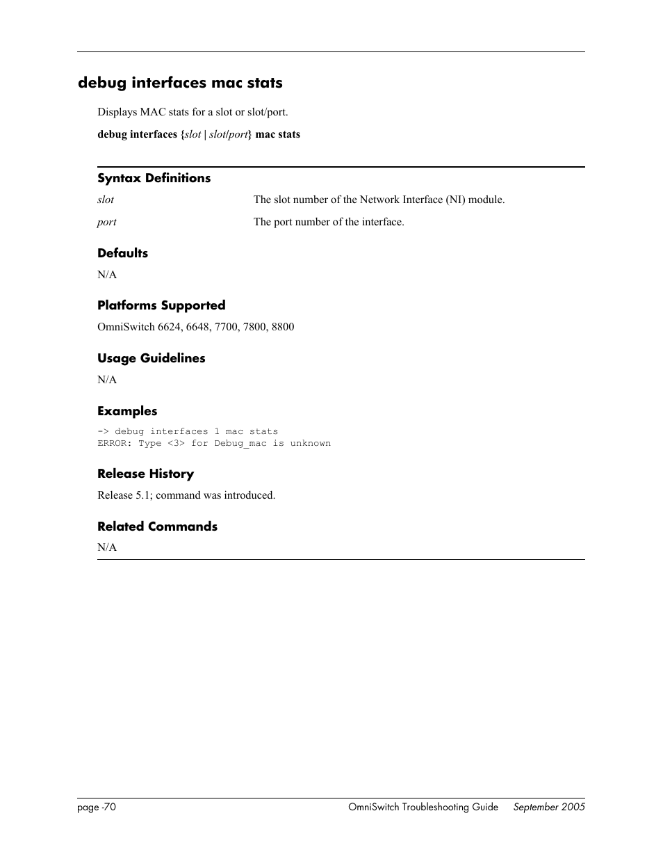 Debug interfaces mac stats | Alcatel Carrier Internetworking Solutions 6648 User Manual | Page 456 / 614