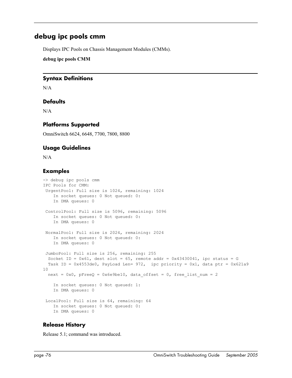 Debug ipc pools cmm | Alcatel Carrier Internetworking Solutions 6648 User Manual | Page 462 / 614