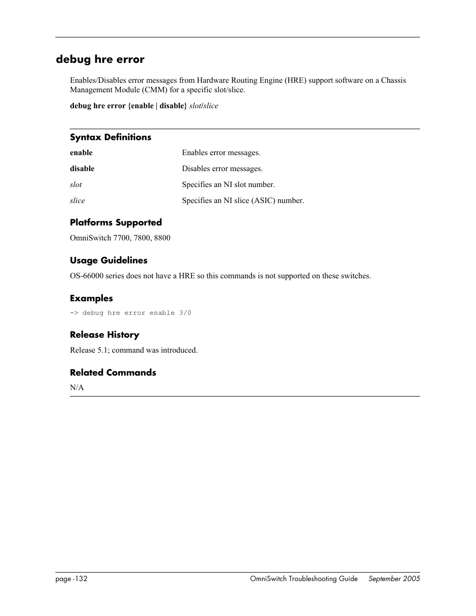 Debug hre error | Alcatel Carrier Internetworking Solutions 6648 User Manual | Page 518 / 614