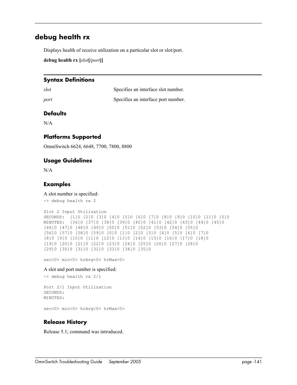 Debug health rx | Alcatel Carrier Internetworking Solutions 6648 User Manual | Page 527 / 614