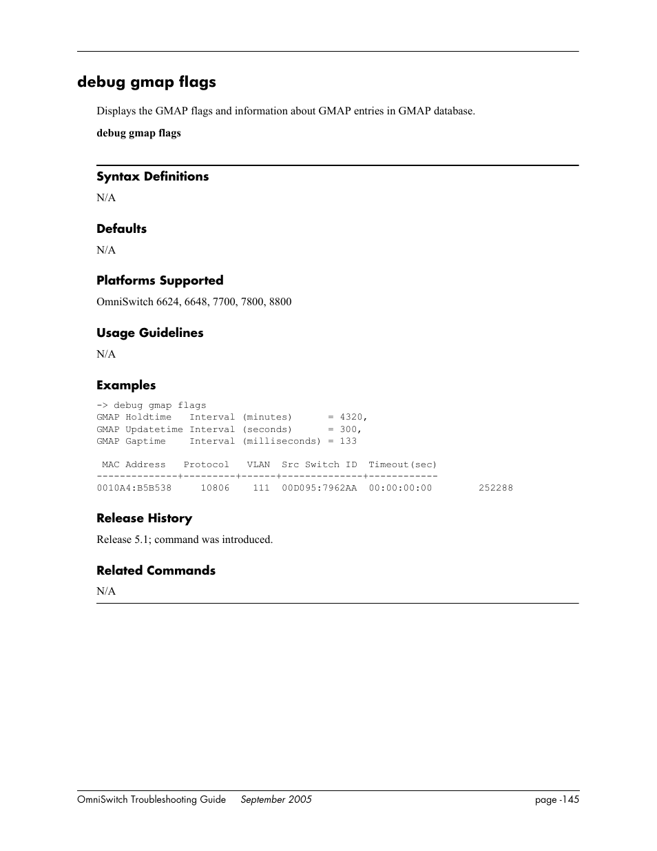 Debug gmap flags | Alcatel Carrier Internetworking Solutions 6648 User Manual | Page 531 / 614