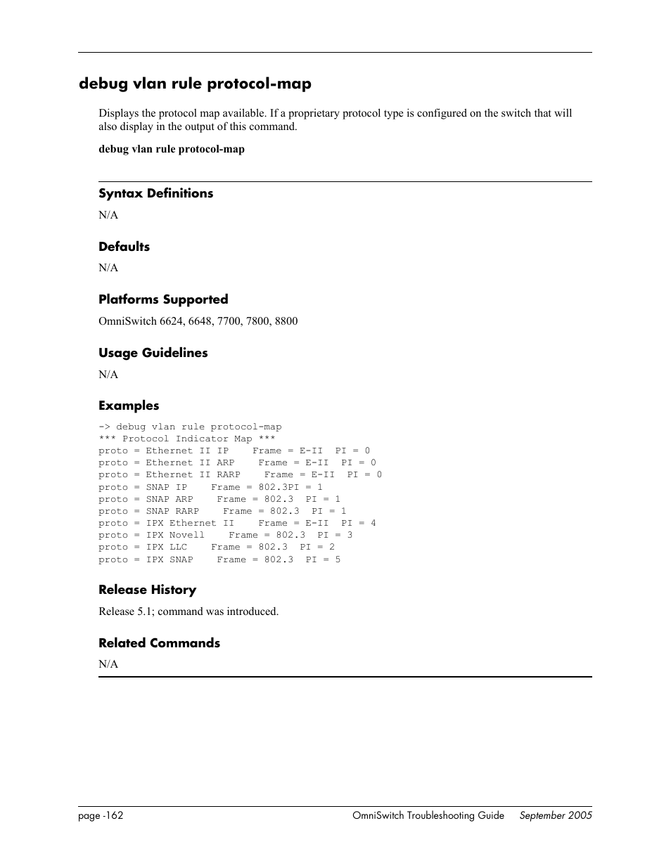 Debug vlan rule protocol-map | Alcatel Carrier Internetworking Solutions 6648 User Manual | Page 548 / 614