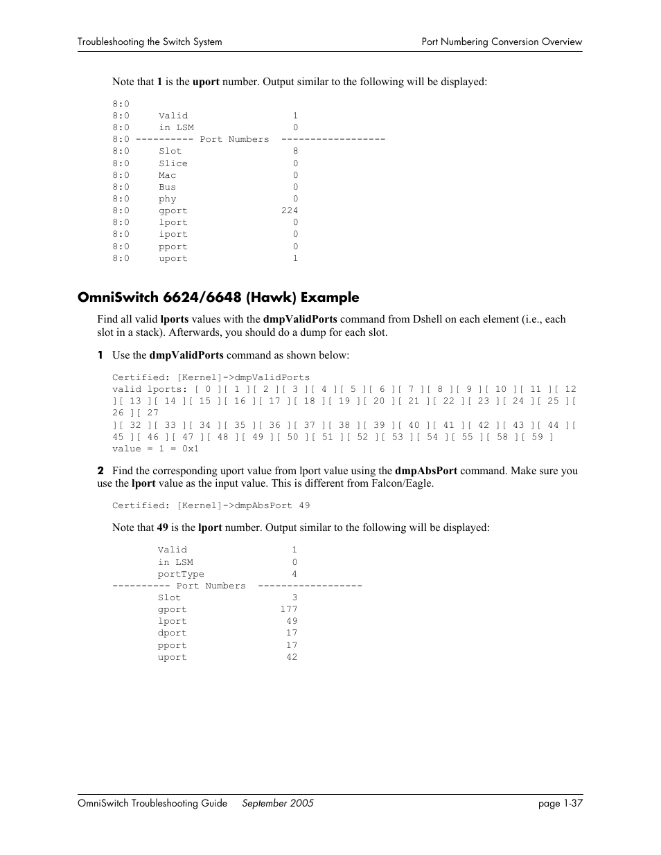 Omniswitch 6624/6648 (hawk) example, Omniswitch 6624/6648 (hawk) example -37 | Alcatel Carrier Internetworking Solutions 6648 User Manual | Page 57 / 614