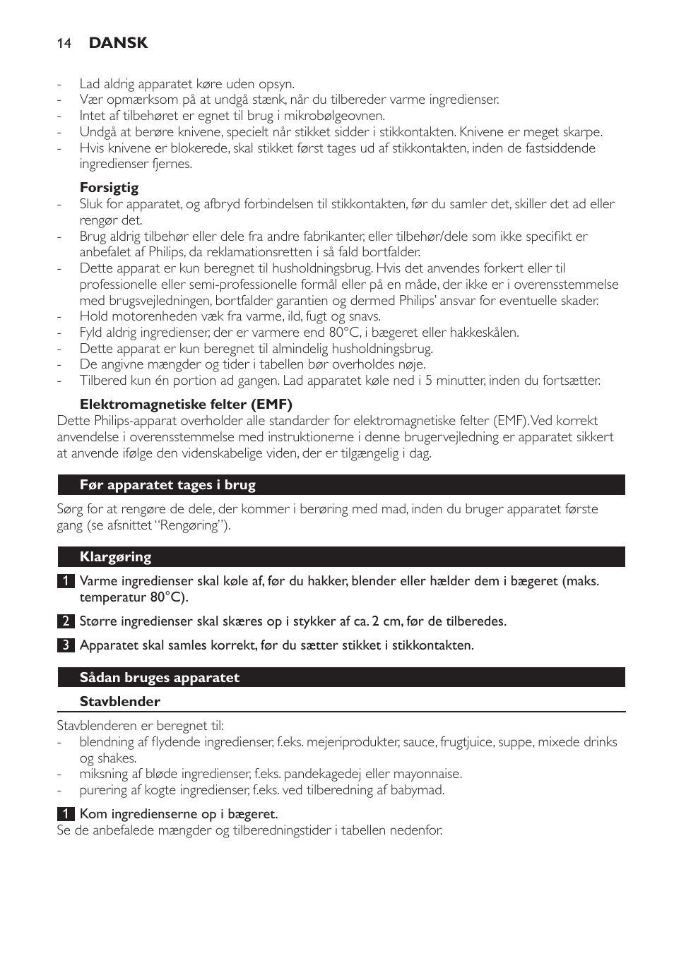 Philips Avance Collection Stabmixer User Manual | Page 14 / 116