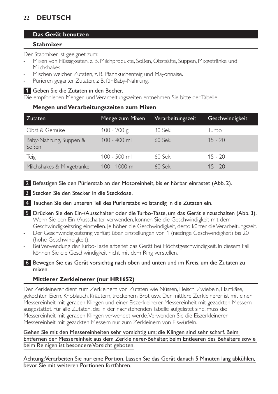 Philips Avance Collection Stabmixer User Manual | Page 22 / 116