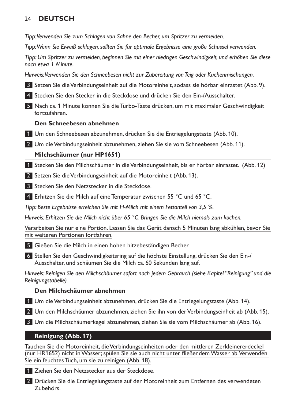 Philips Avance Collection Stabmixer User Manual | Page 24 / 116