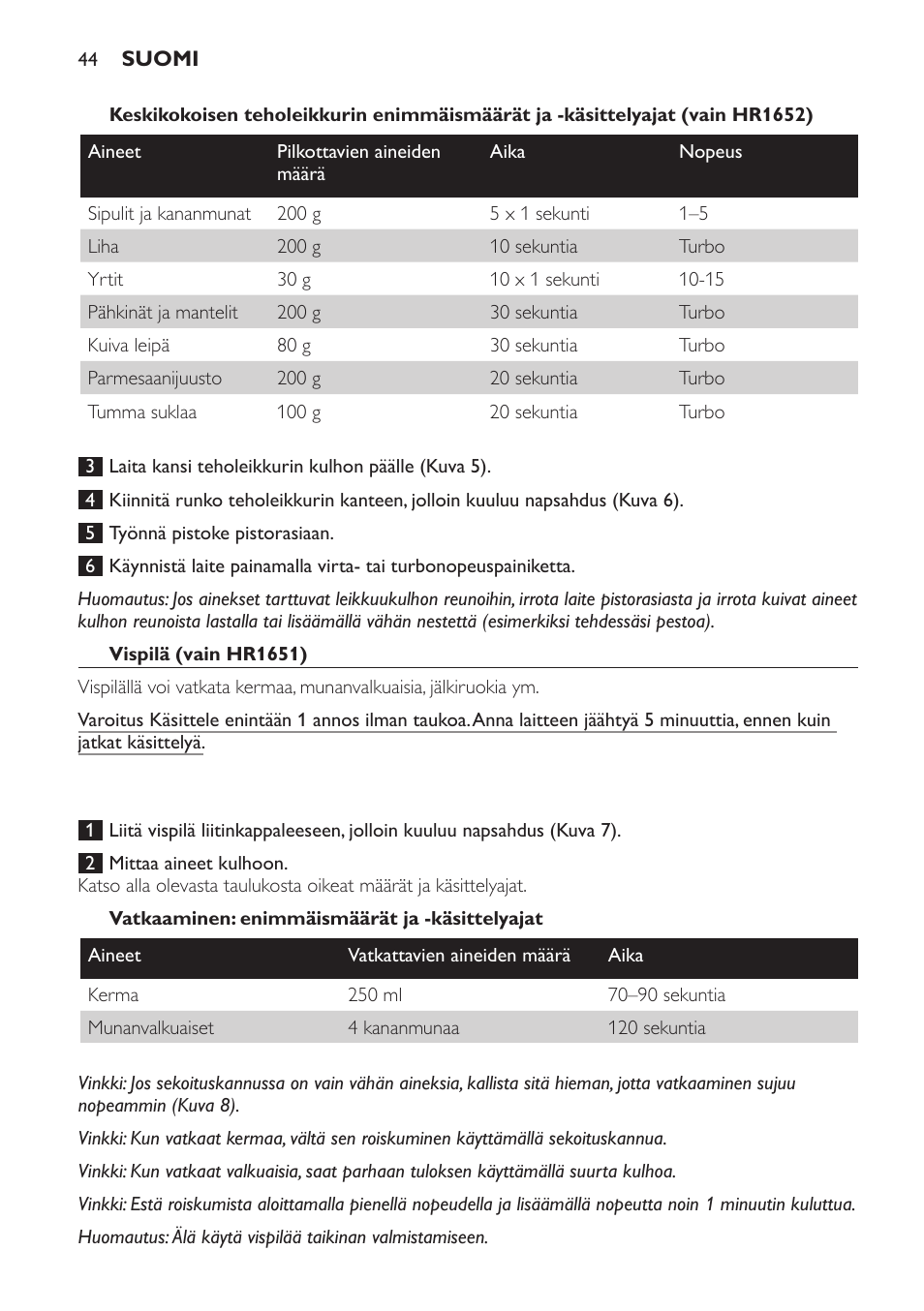 Philips Avance Collection Stabmixer User Manual | Page 44 / 116