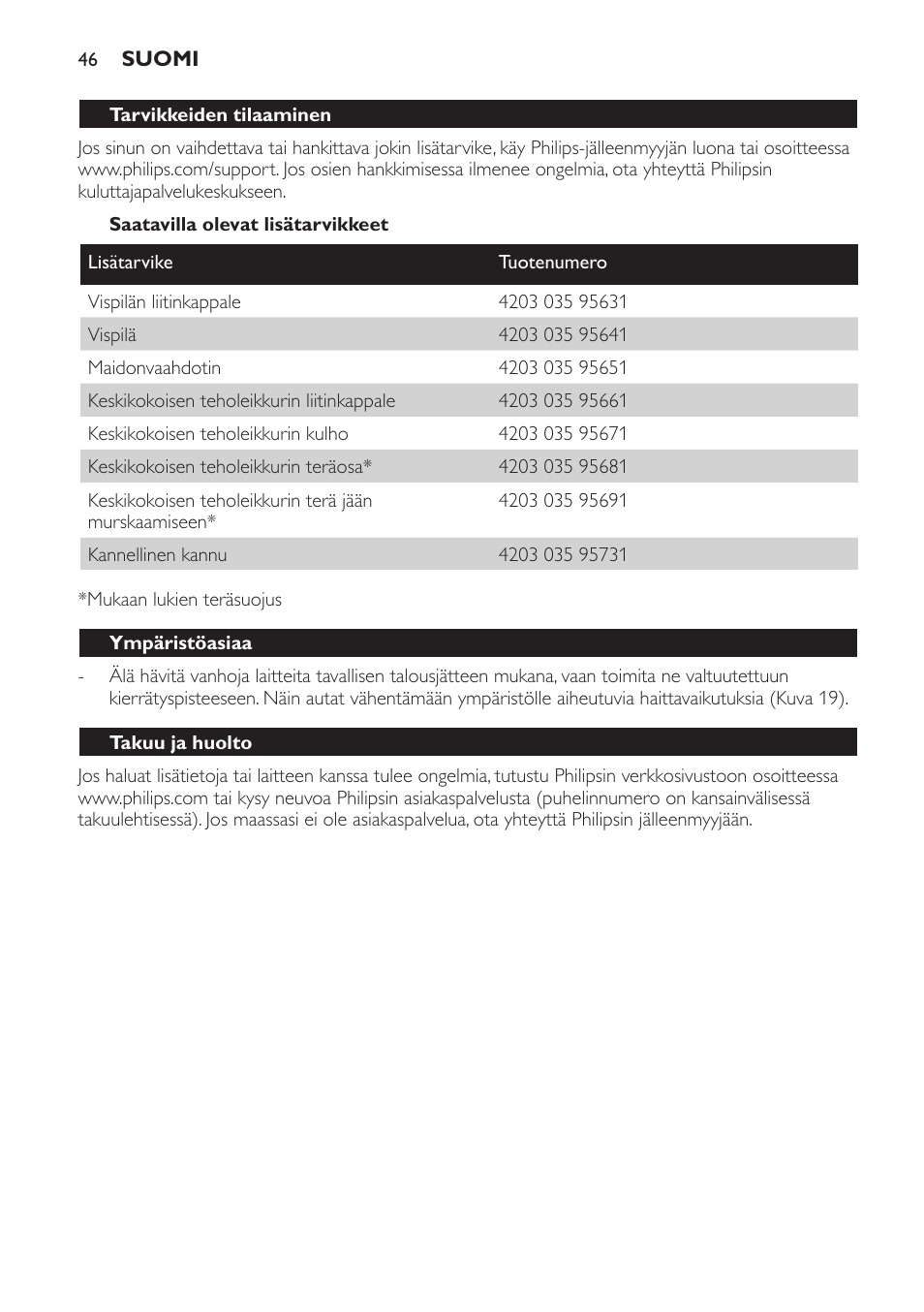 Philips Avance Collection Stabmixer User Manual | Page 46 / 116