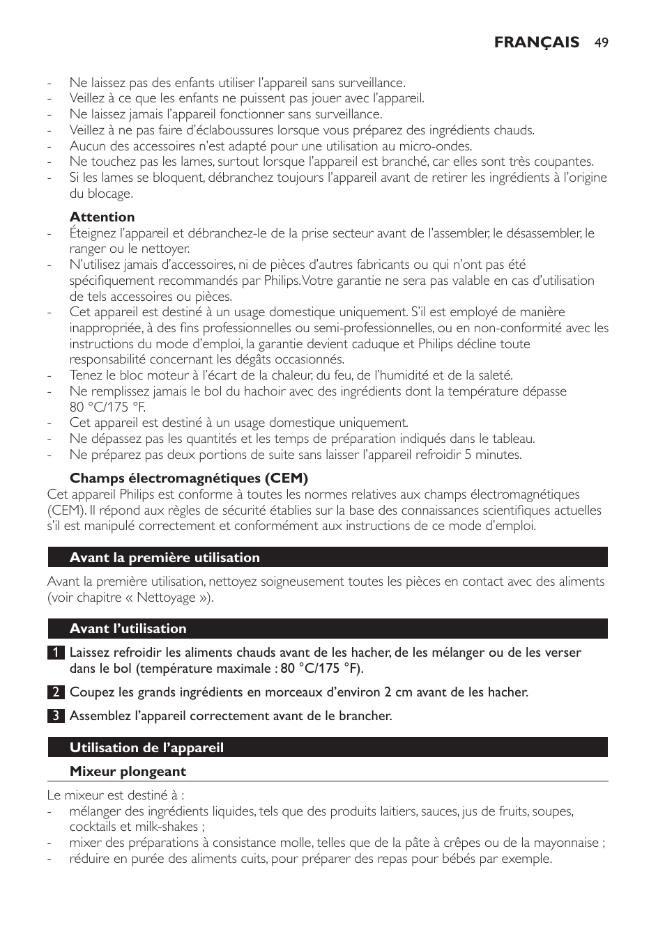 Philips Avance Collection Stabmixer User Manual | Page 49 / 116