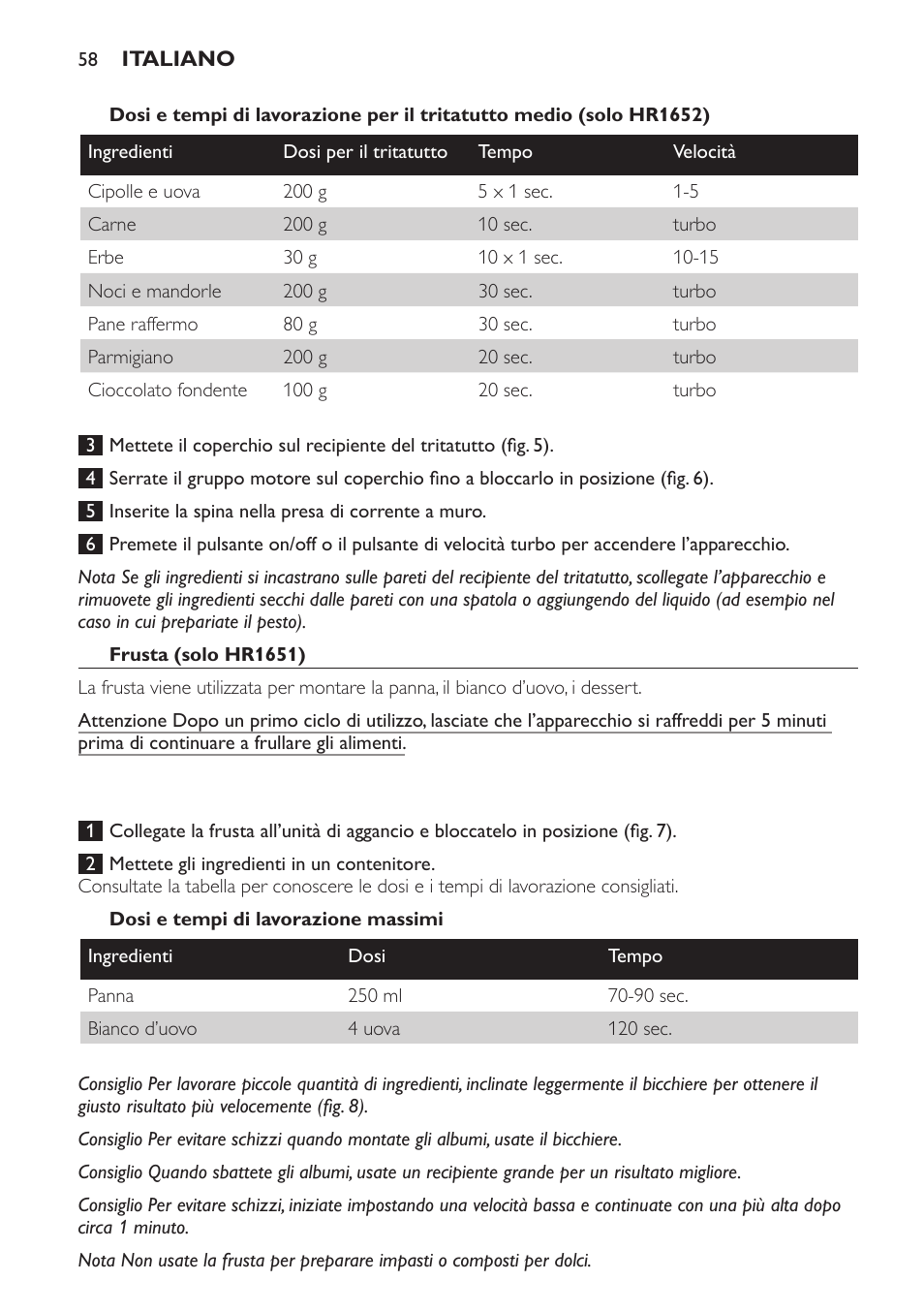 Philips Avance Collection Stabmixer User Manual | Page 58 / 116