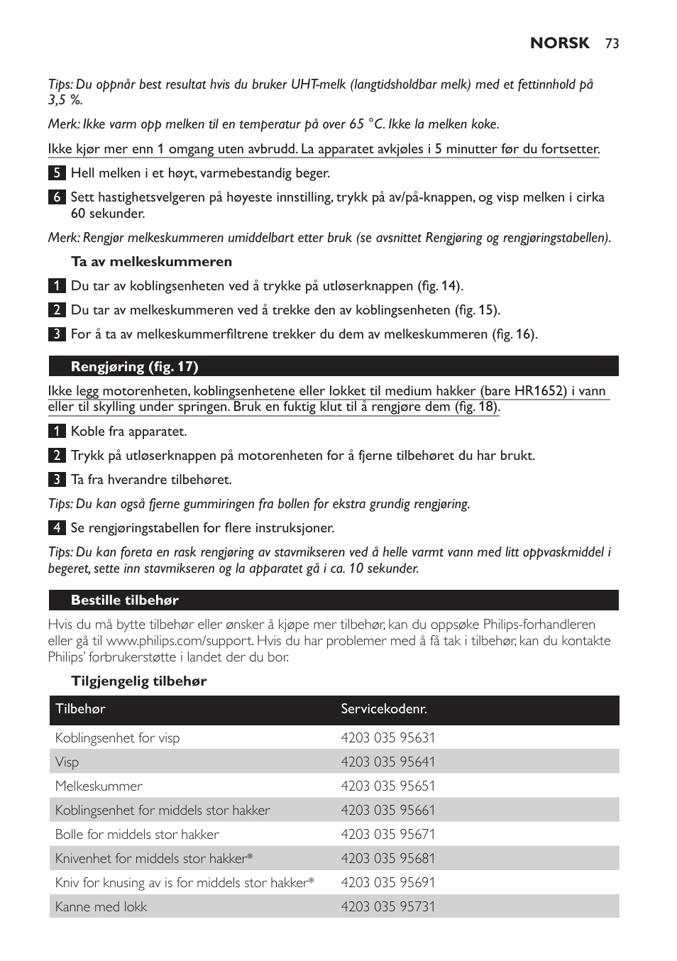 Philips Avance Collection Stabmixer User Manual | Page 73 / 116