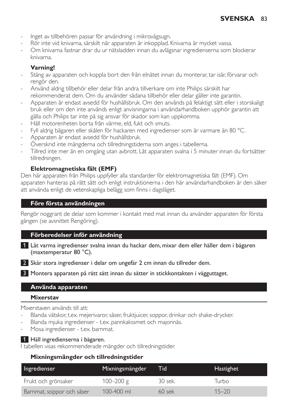 Philips Avance Collection Stabmixer User Manual | Page 83 / 116