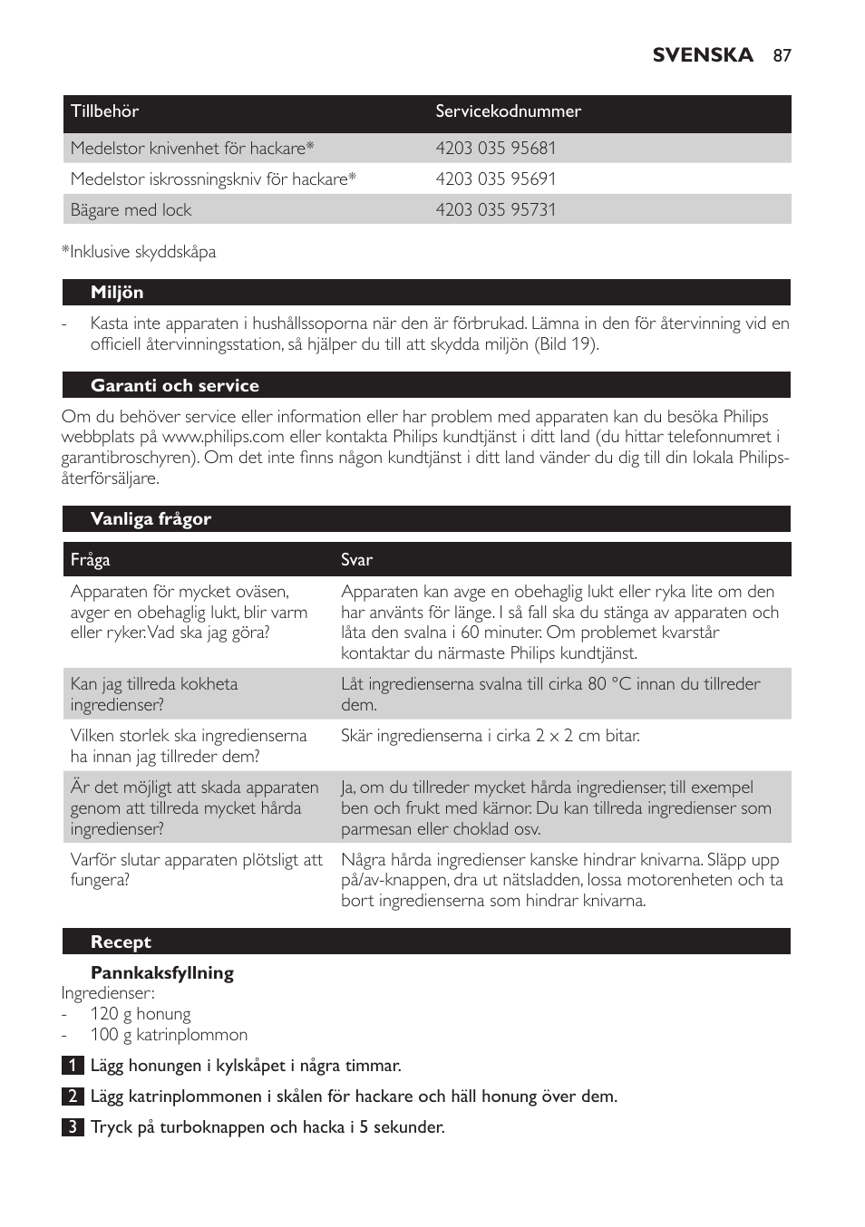 Philips Avance Collection Stabmixer User Manual | Page 87 / 116