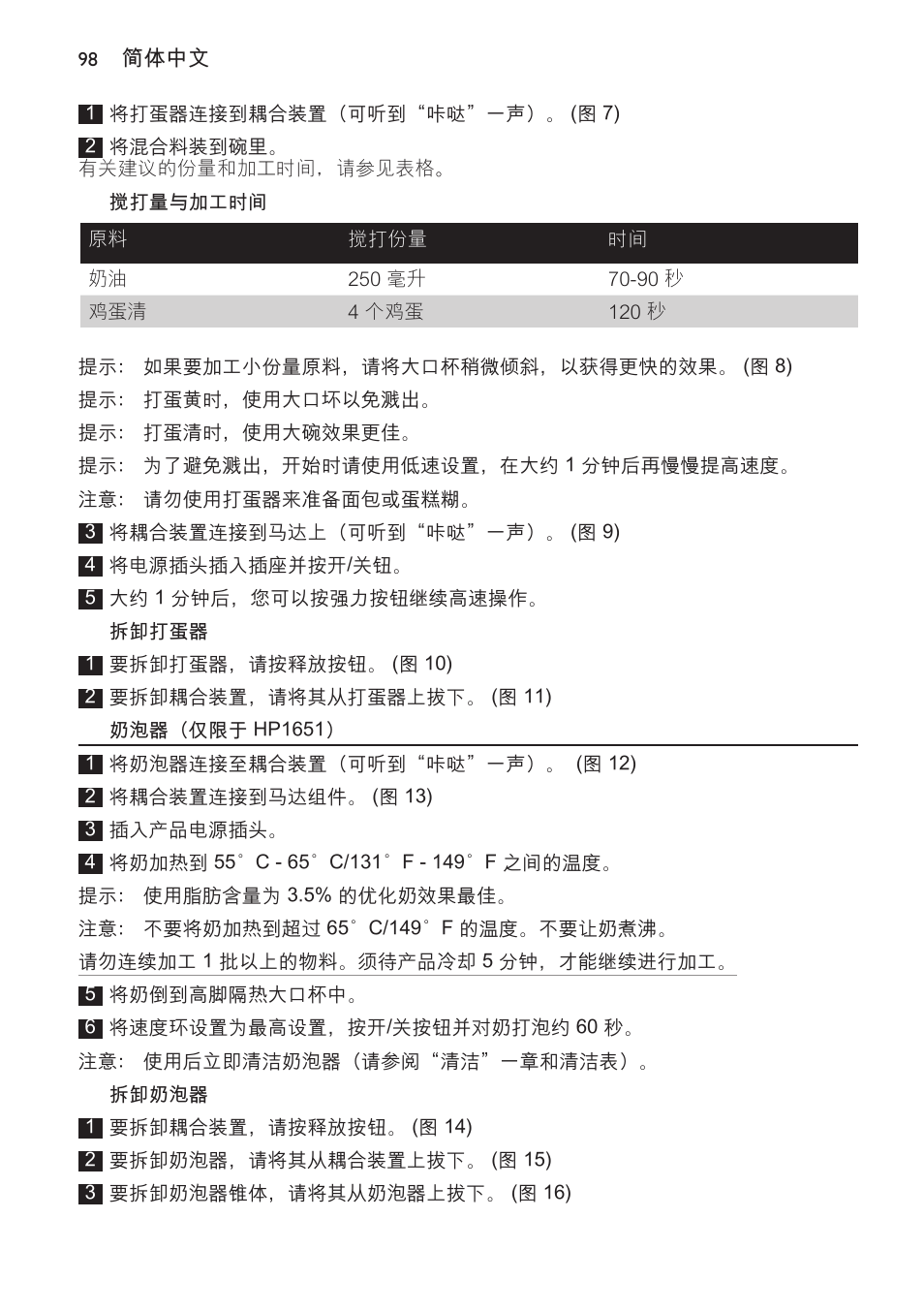 Philips Avance Collection Stabmixer User Manual | Page 98 / 116