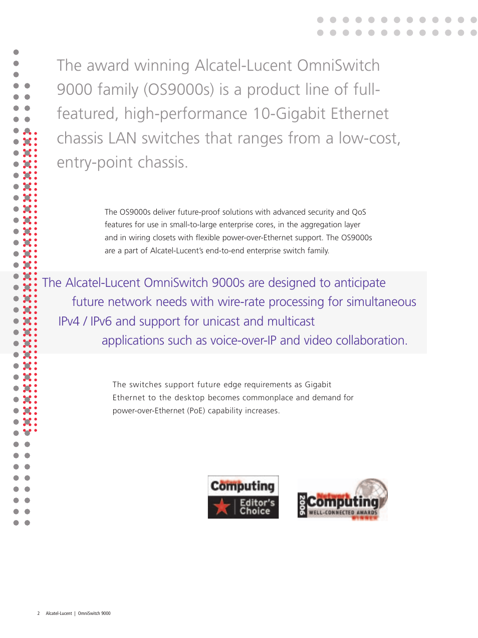 Alcatel Carrier Internetworking Solutions OmniSwitch 9000 User Manual | Page 2 / 20