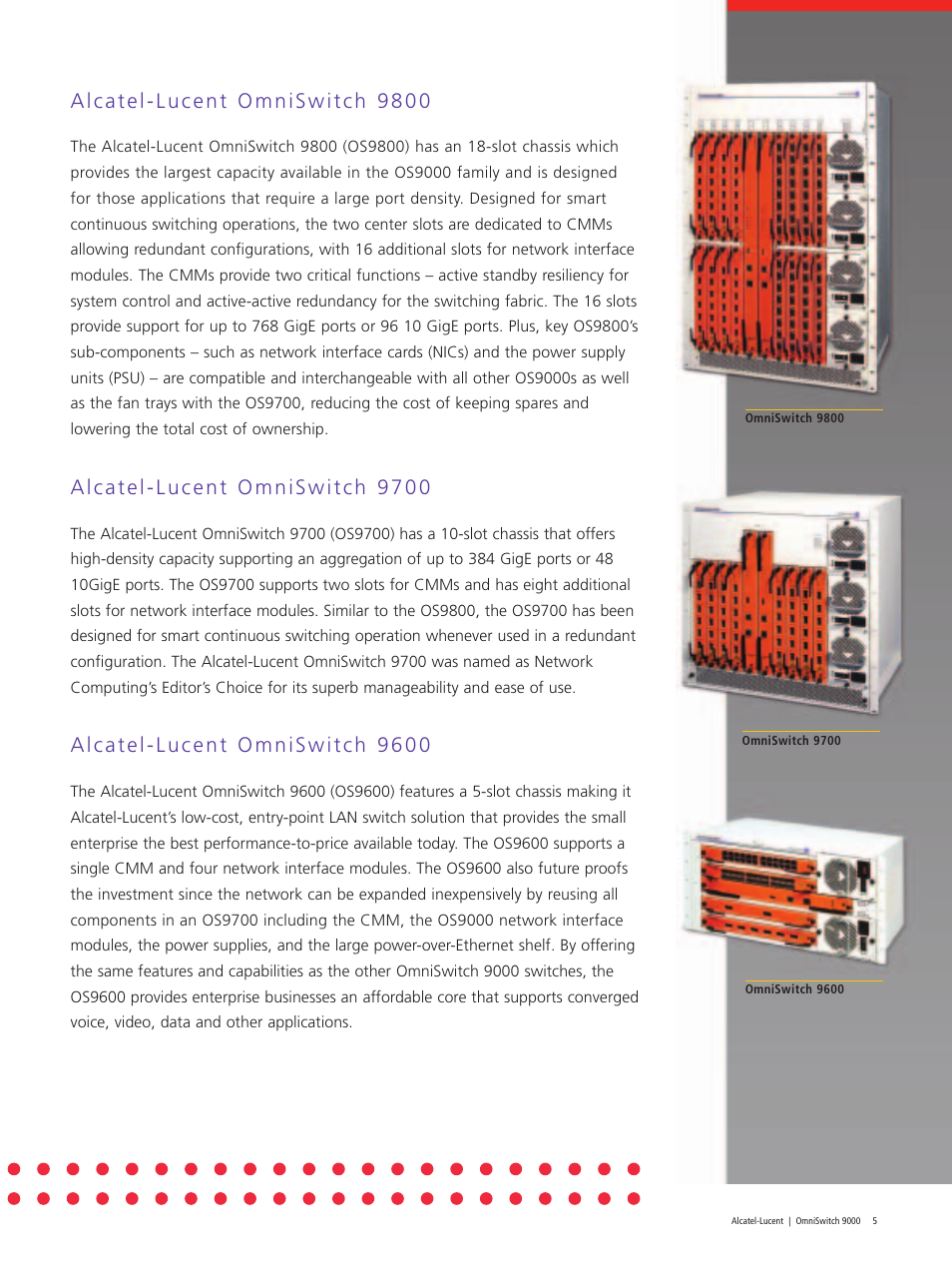 Alcatel Carrier Internetworking Solutions OmniSwitch 9000 User Manual | Page 5 / 20