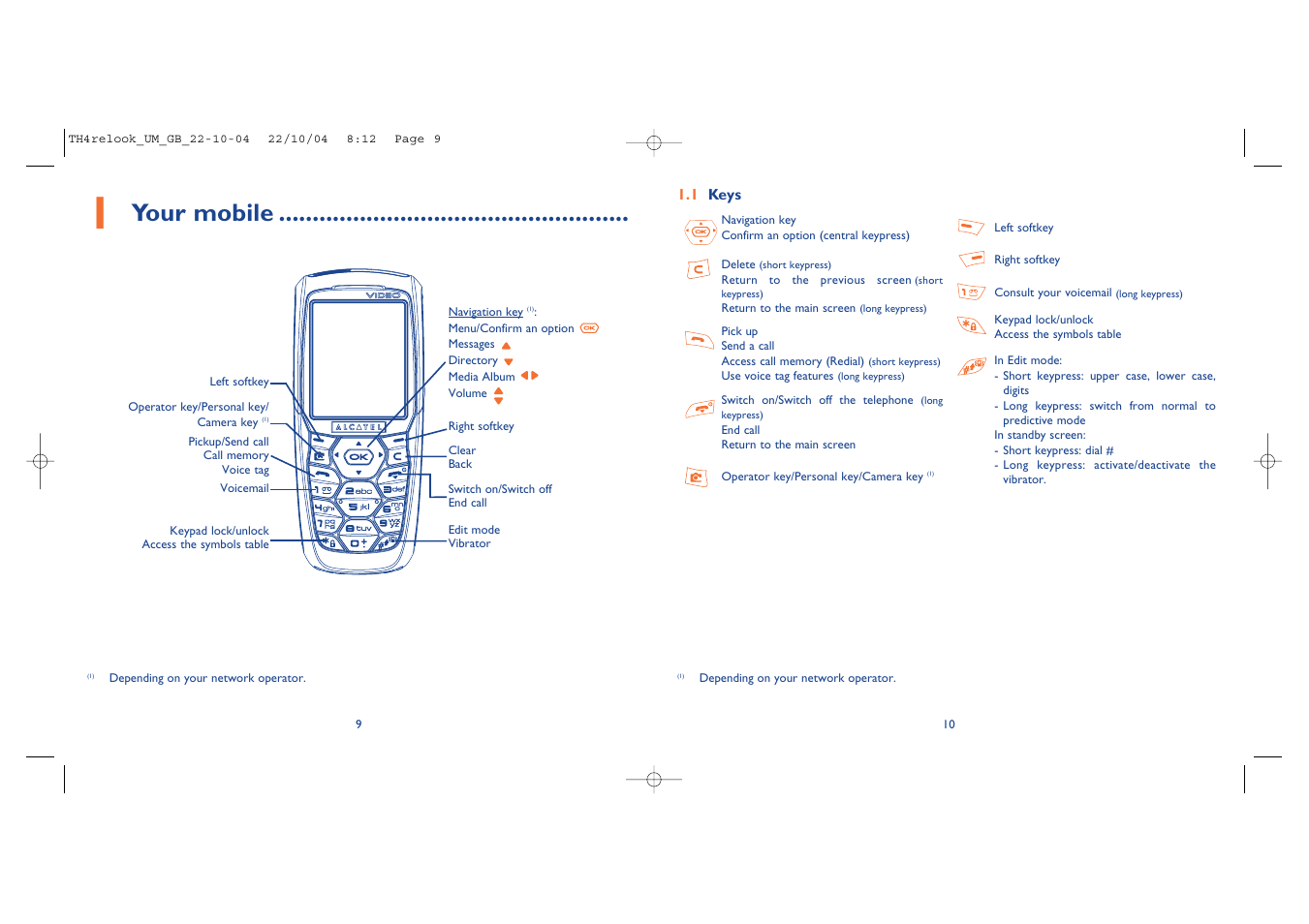 Your mobile | Alcatel Carrier Internetworking Solutions One Touch 757 User Manual | Page 6 / 49