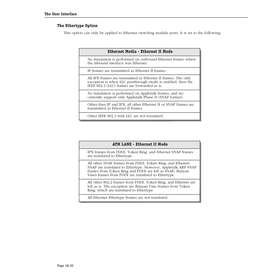 The ethertype option, The ethertype option -20 | Alcatel Carrier Internetworking Solutions Omni Switch/Router User Manual | Page 516 / 1100
