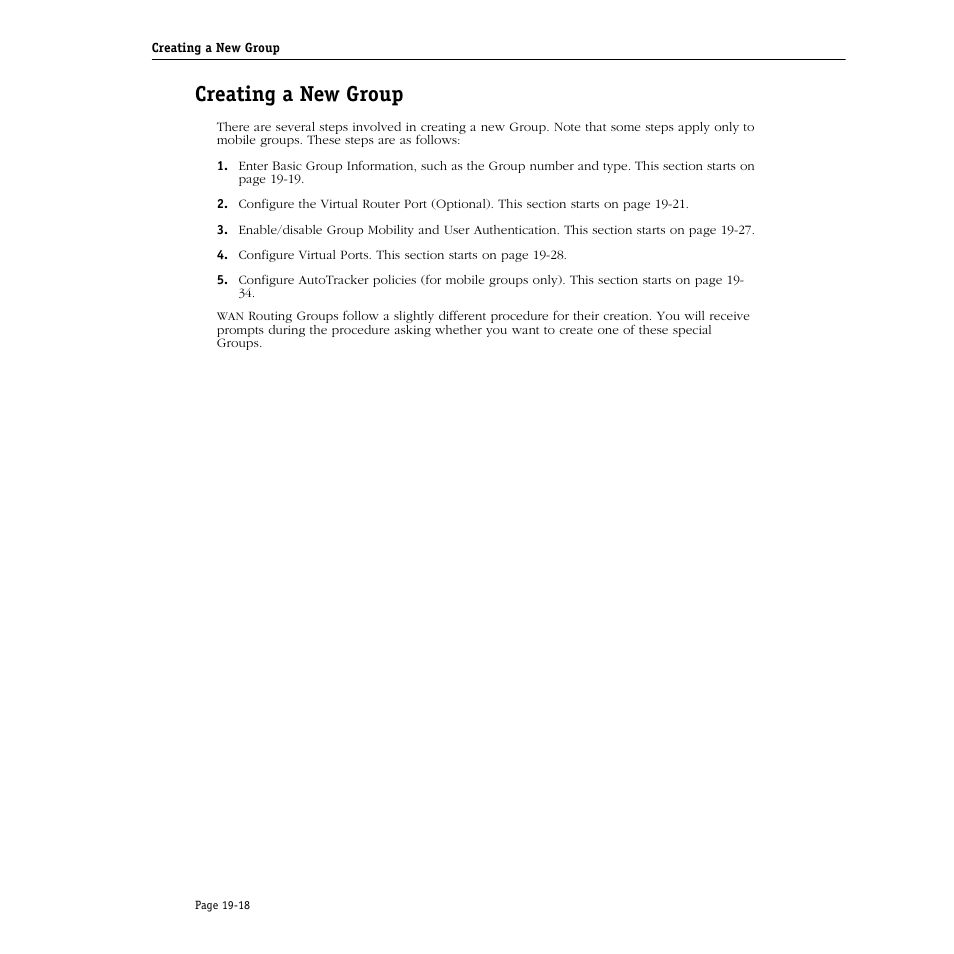 Creating a new group, Creating a new group -18 | Alcatel Carrier Internetworking Solutions Omni Switch/Router User Manual | Page 560 / 1100