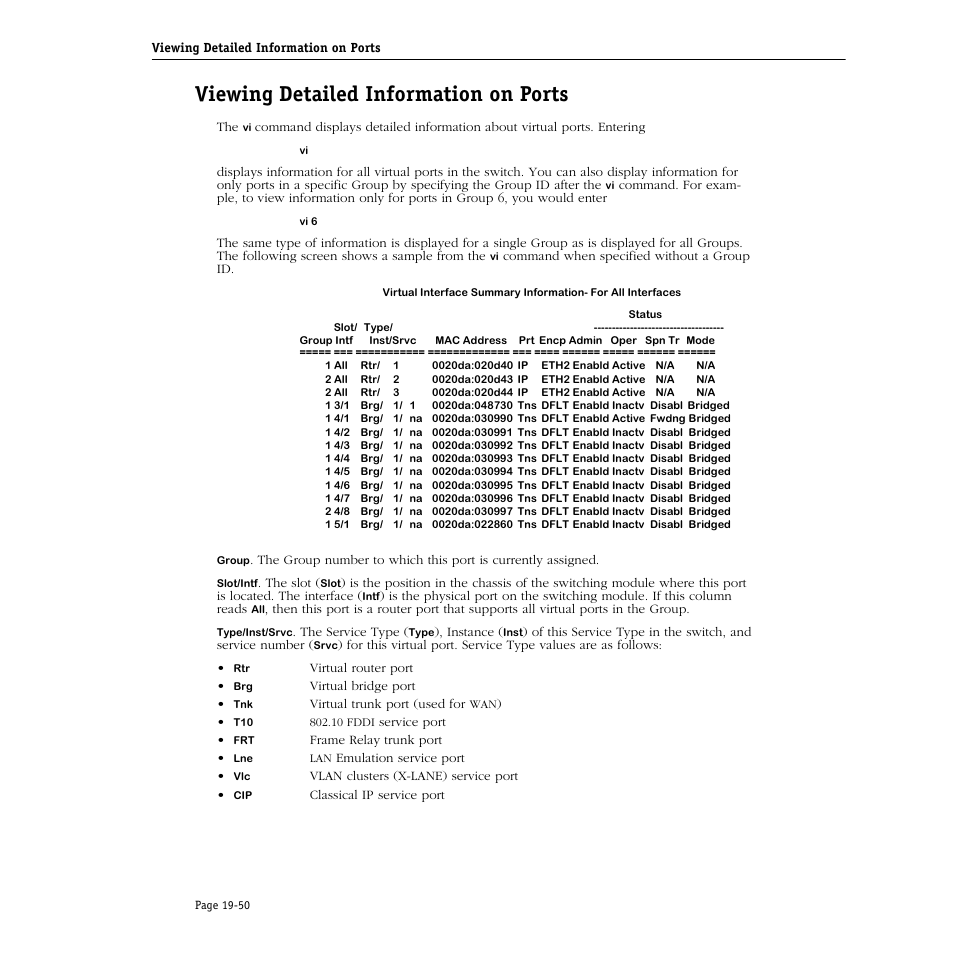 Viewing detailed information on ports, Viewing detailed information on ports -50 | Alcatel Carrier Internetworking Solutions Omni Switch/Router User Manual | Page 592 / 1100
