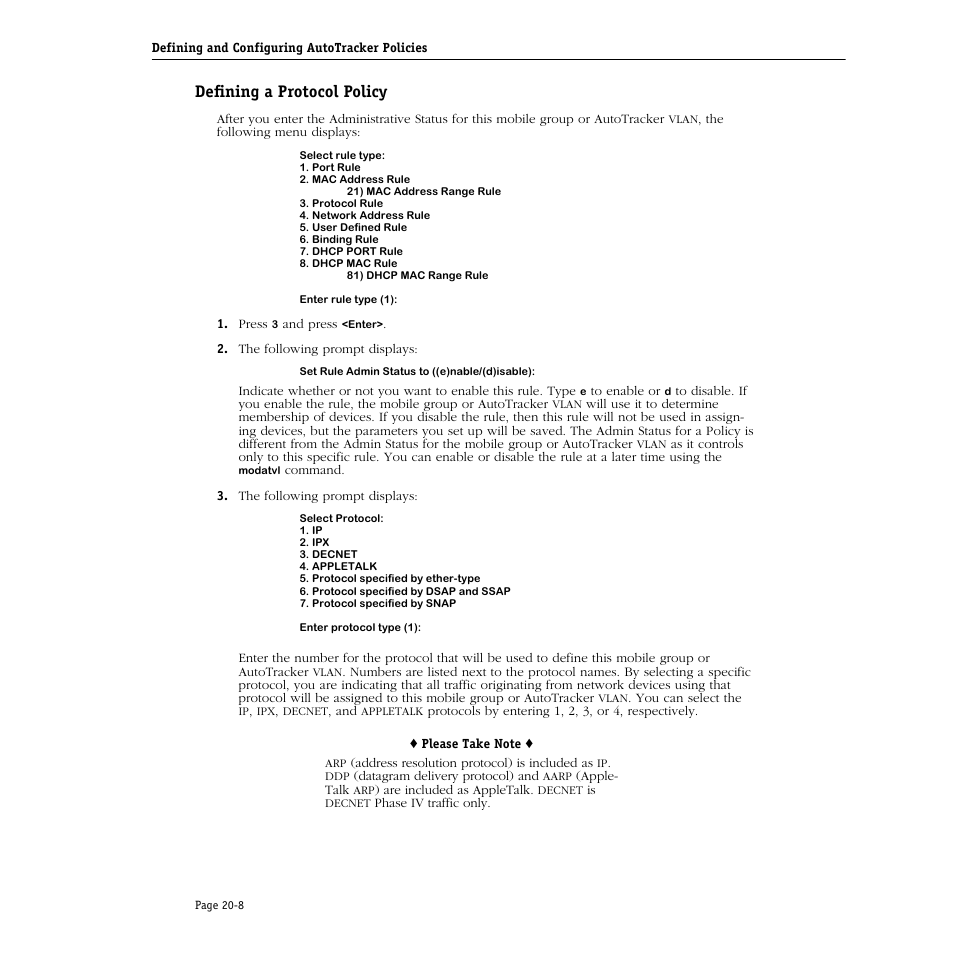 Defining a protocol policy, Defining a protocol policy -8 | Alcatel Carrier Internetworking Solutions Omni Switch/Router User Manual | Page 624 / 1100