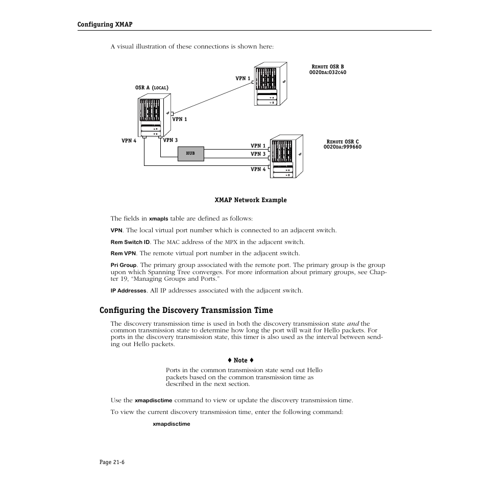 Configuring the discovery transmission time, Configuring the discovery transmission time -6 | Alcatel Carrier Internetworking Solutions Omni Switch/Router User Manual | Page 652 / 1100