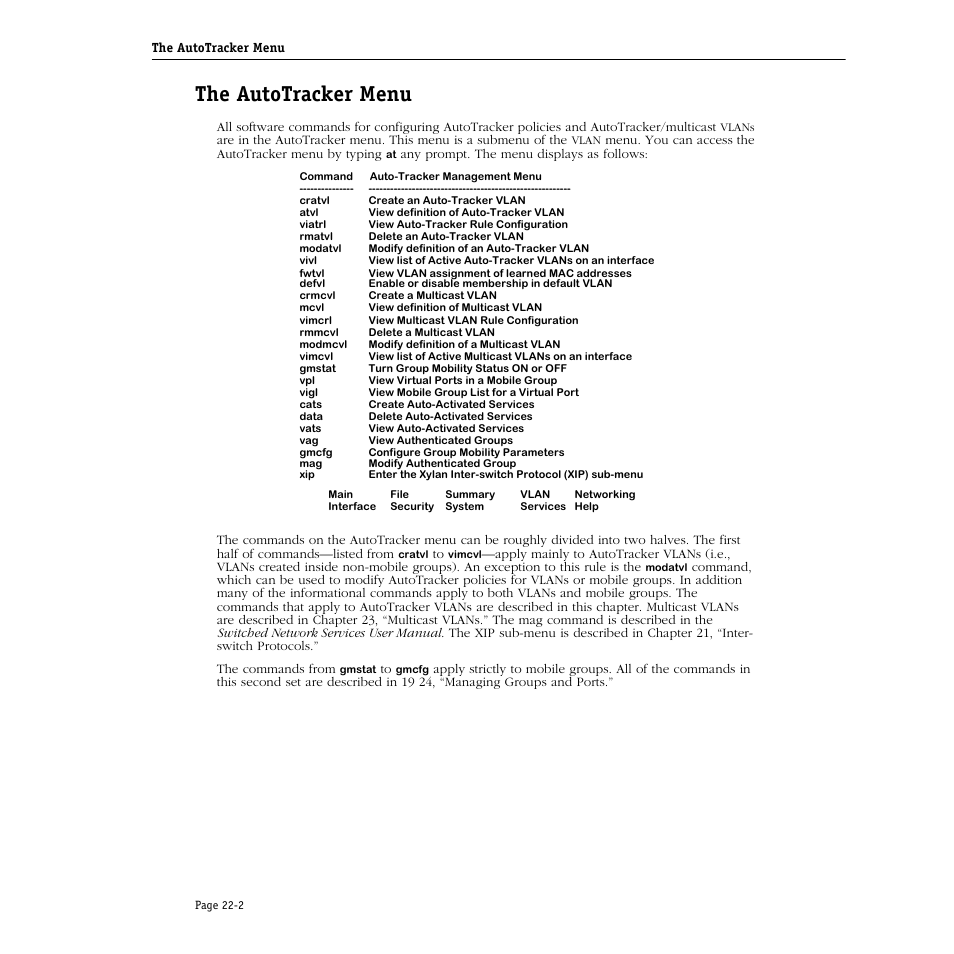 The autotracker menu, The autotracker menu -2 | Alcatel Carrier Internetworking Solutions Omni Switch/Router User Manual | Page 662 / 1100