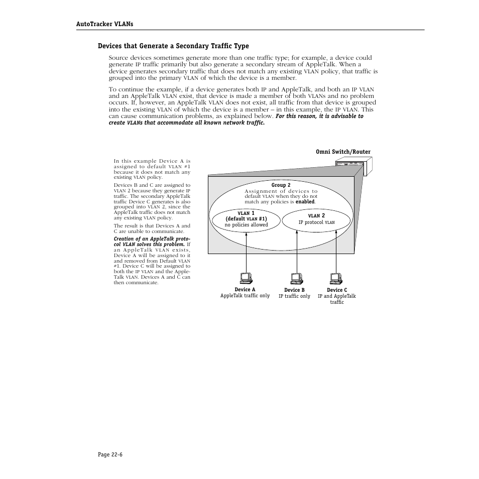 Devices that generate a secondary traffic type, Devices that generate a secondary traffic type -6 | Alcatel Carrier Internetworking Solutions Omni Switch/Router User Manual | Page 666 / 1100