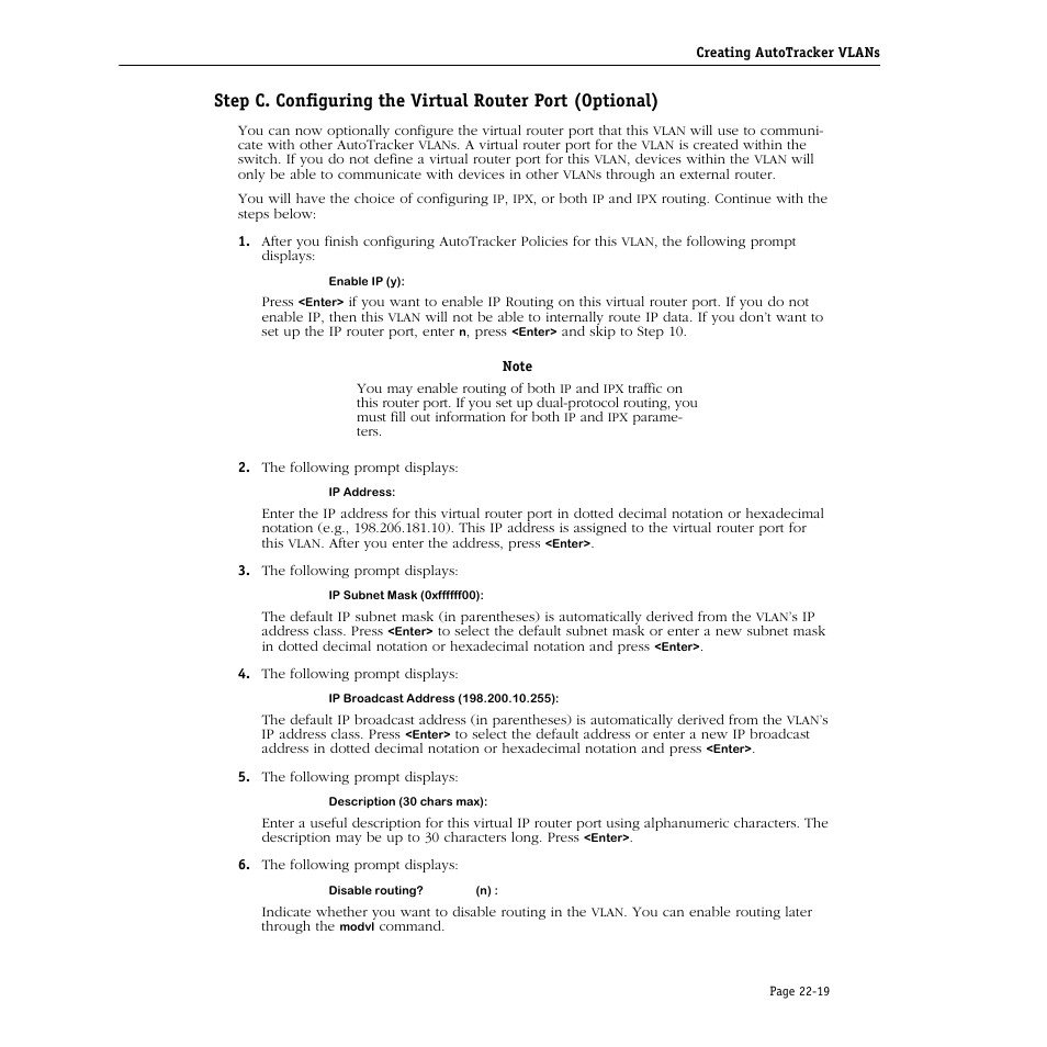 Step c. configuring | Alcatel Carrier Internetworking Solutions Omni Switch/Router User Manual | Page 679 / 1100