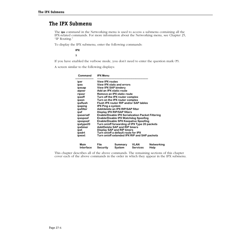 The ipx submenu, The ipx submenu -4 | Alcatel Carrier Internetworking Solutions Omni Switch/Router User Manual | Page 792 / 1100