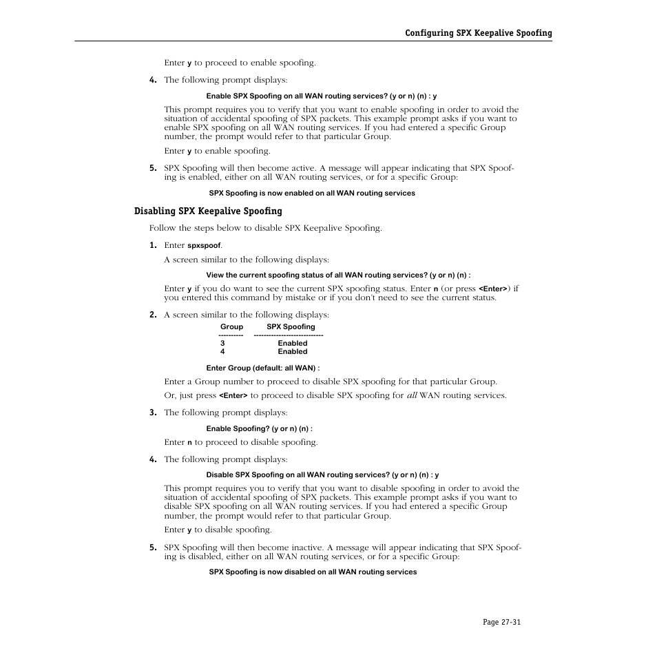Disabling spx keepalive spoofing, Disabling spx keepalive spoofing -31 | Alcatel Carrier Internetworking Solutions Omni Switch/Router User Manual | Page 819 / 1100