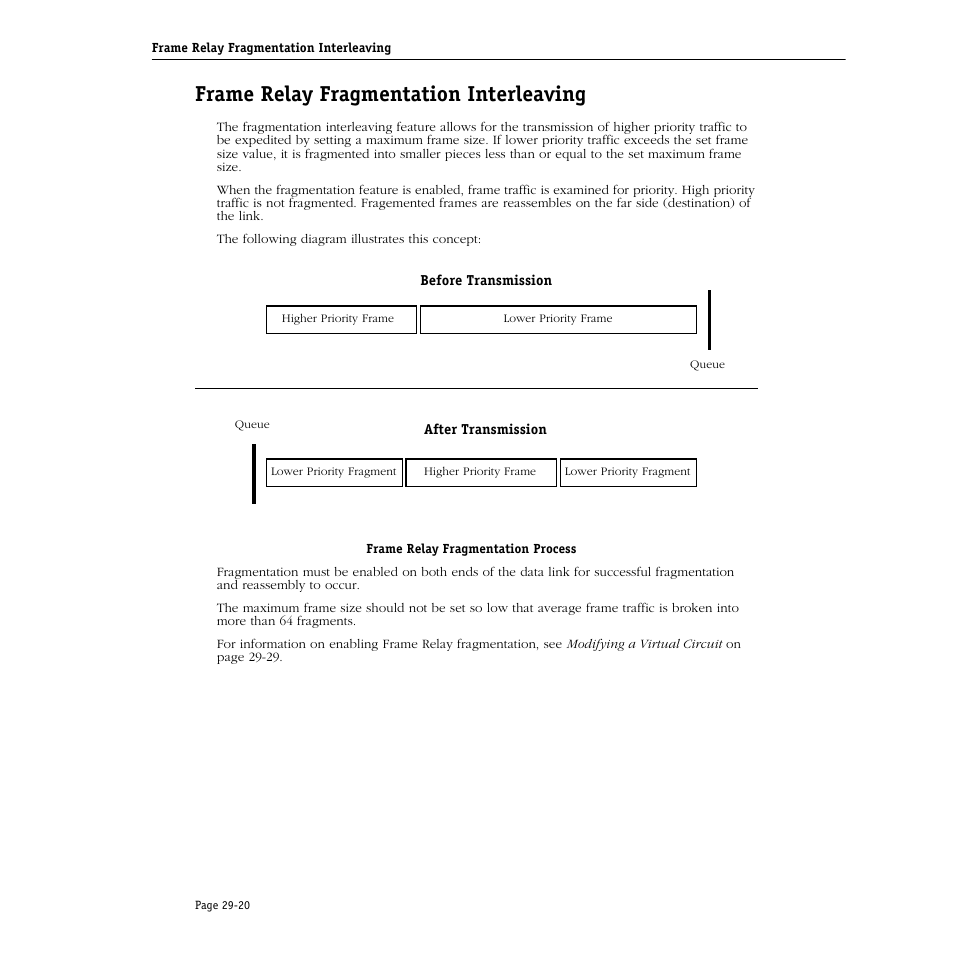 Frame relay fragmentation interleaving, Frame relay fragmentation interleaving -20 | Alcatel Carrier Internetworking Solutions Omni Switch/Router User Manual | Page 892 / 1100
