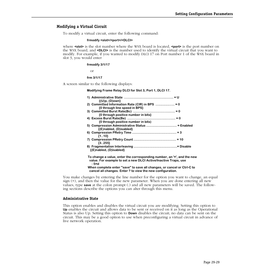 Modifying a virtual circuit, Modifying a virtual circuit -29 | Alcatel Carrier Internetworking Solutions Omni Switch/Router User Manual | Page 901 / 1100