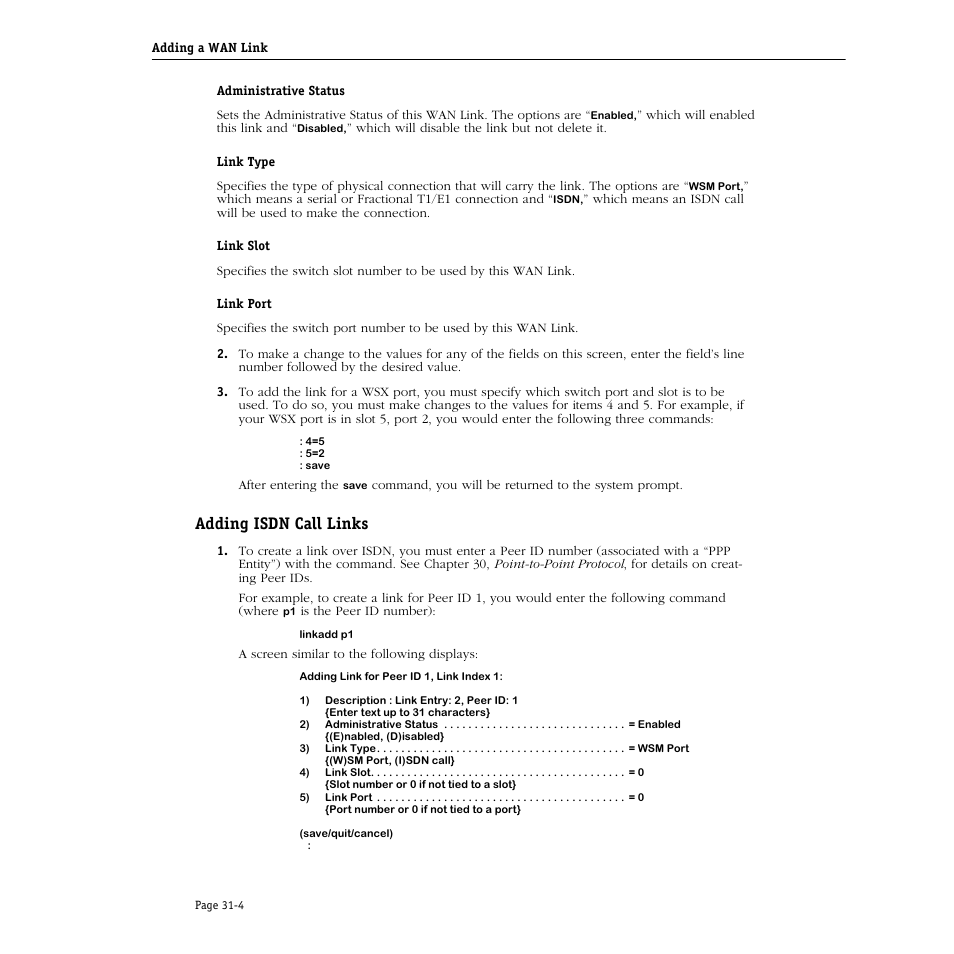 Adding isdn call links, Adding isdn call links -4 | Alcatel Carrier Internetworking Solutions Omni Switch/Router User Manual | Page 964 / 1100