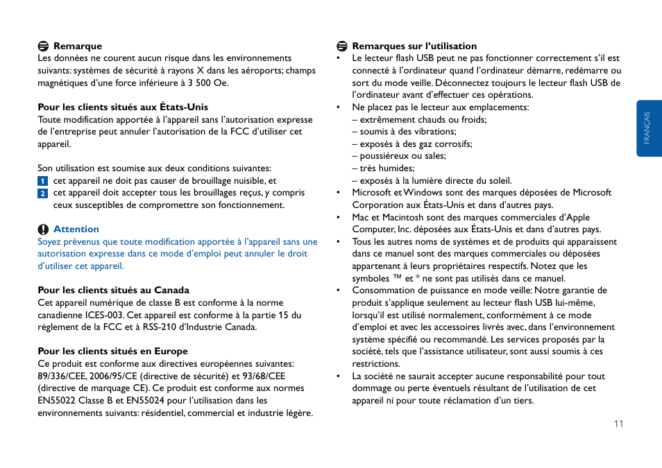 Philips USB-Flashlaufwerk User Manual | Page 11 / 130