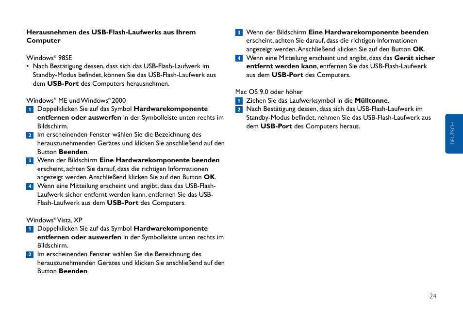 Philips USB-Flashlaufwerk User Manual | Page 24 / 130