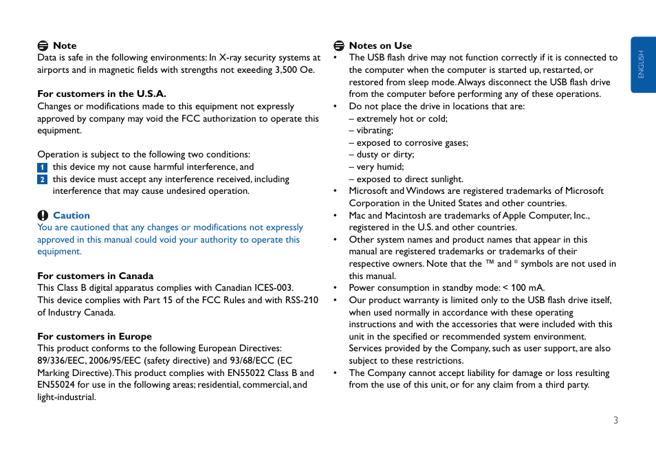 Philips USB-Flashlaufwerk User Manual | Page 3 / 130