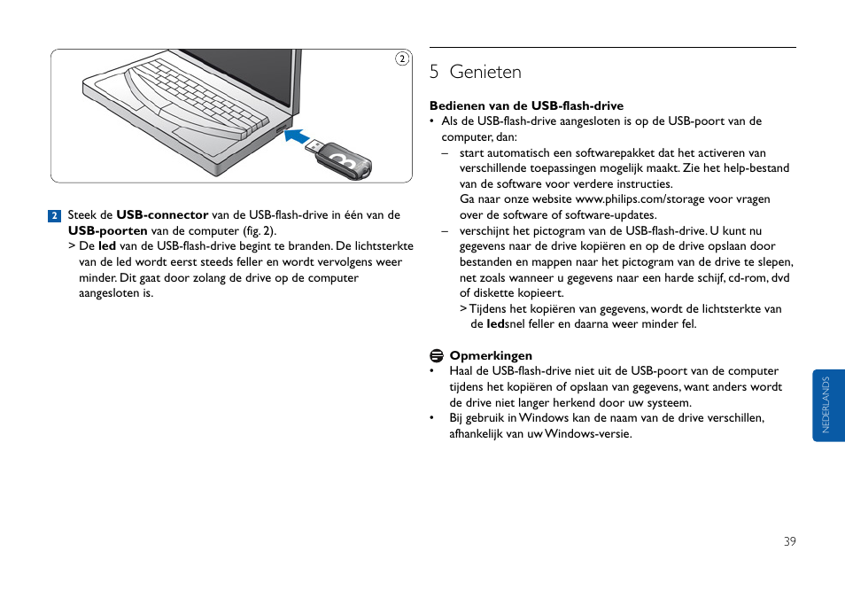 5 genieten | Philips USB-Flashlaufwerk User Manual | Page 39 / 130