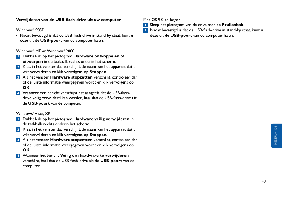 Philips USB-Flashlaufwerk User Manual | Page 40 / 130