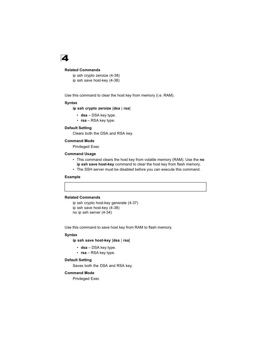Ip ssh crypto zeroize, Ip ssh save host-key | Alcatel Carrier Internetworking Solutions OmniStack 6300-24 User Manual | Page 250 / 462