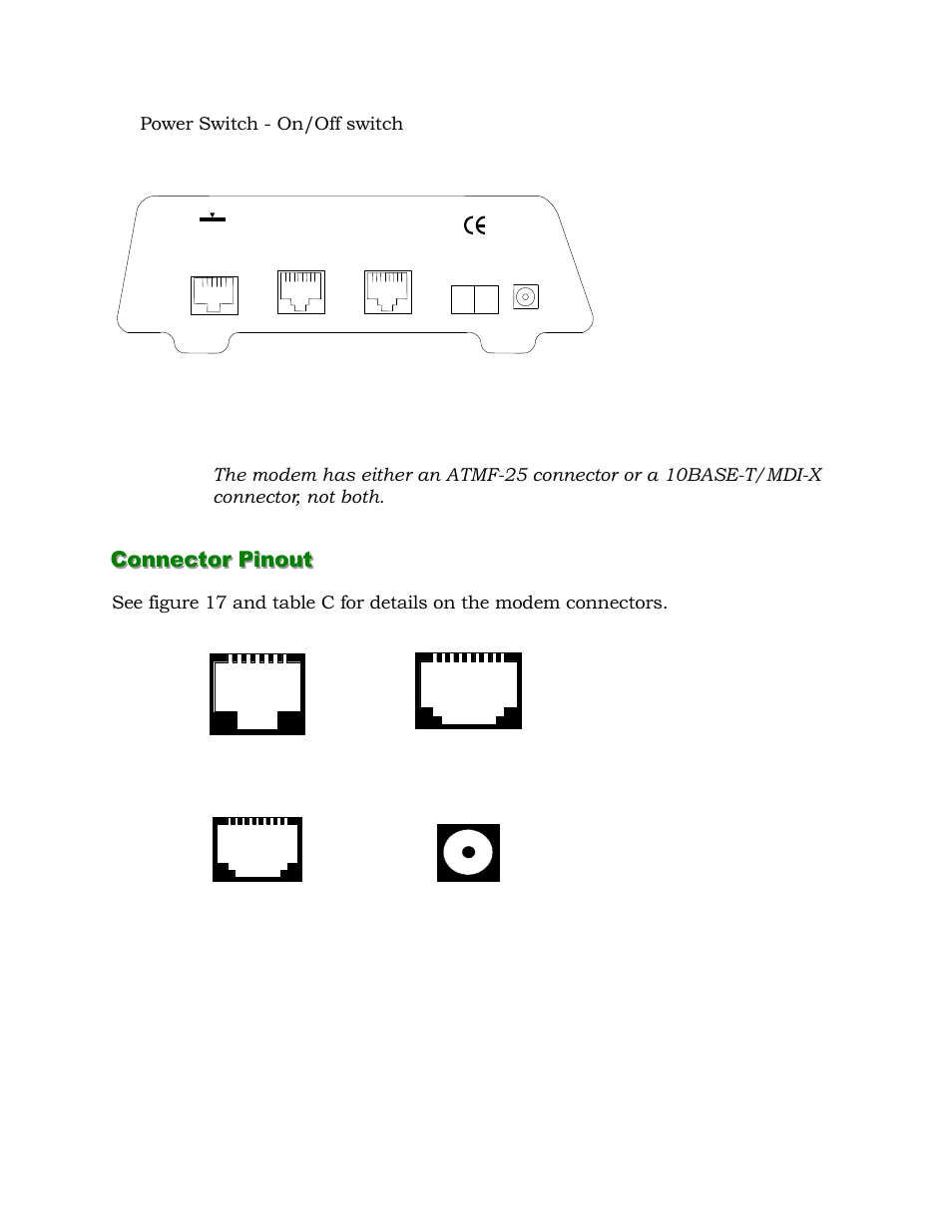 Connector pinout | Alcatel Carrier Internetworking Solutions 1000 ADSL User Manual | Page 34 / 78