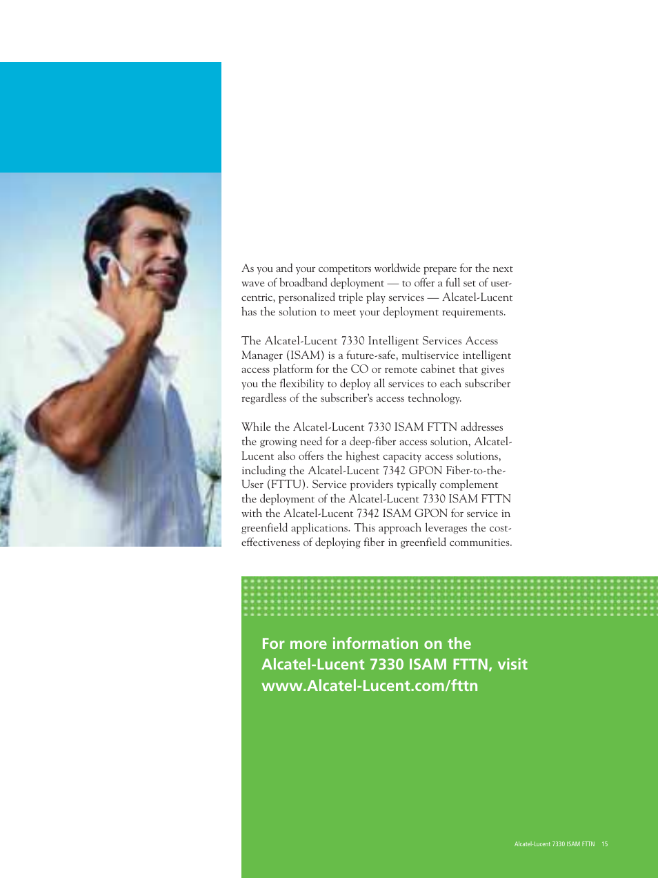 Alcatel Carrier Internetworking Solutions ISAM FTTN 7330 User Manual | Page 15 / 16