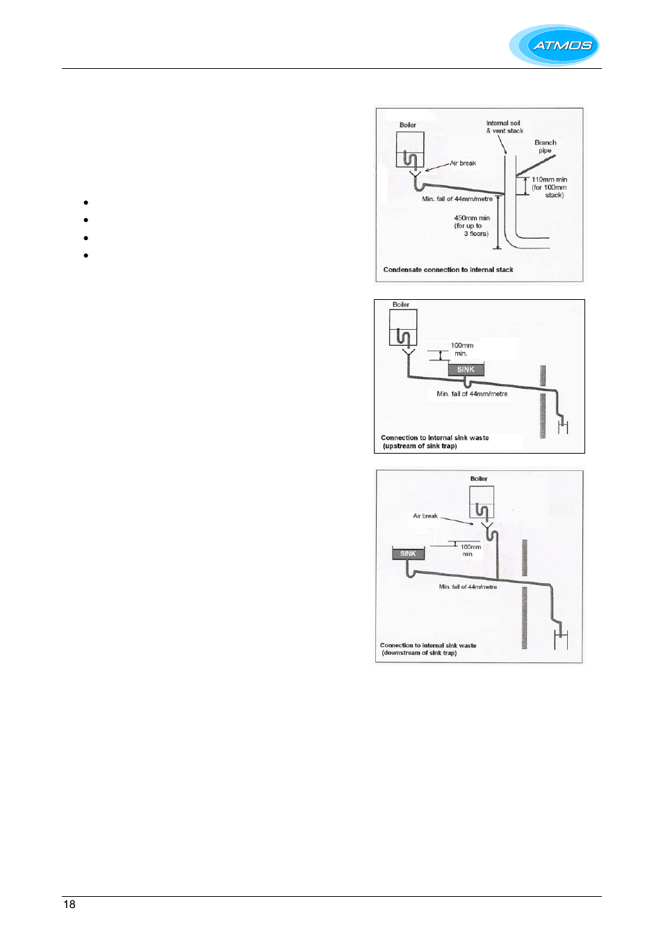 Condensate disposal | Atmos Energy HE26 User Manual | Page 18 / 56