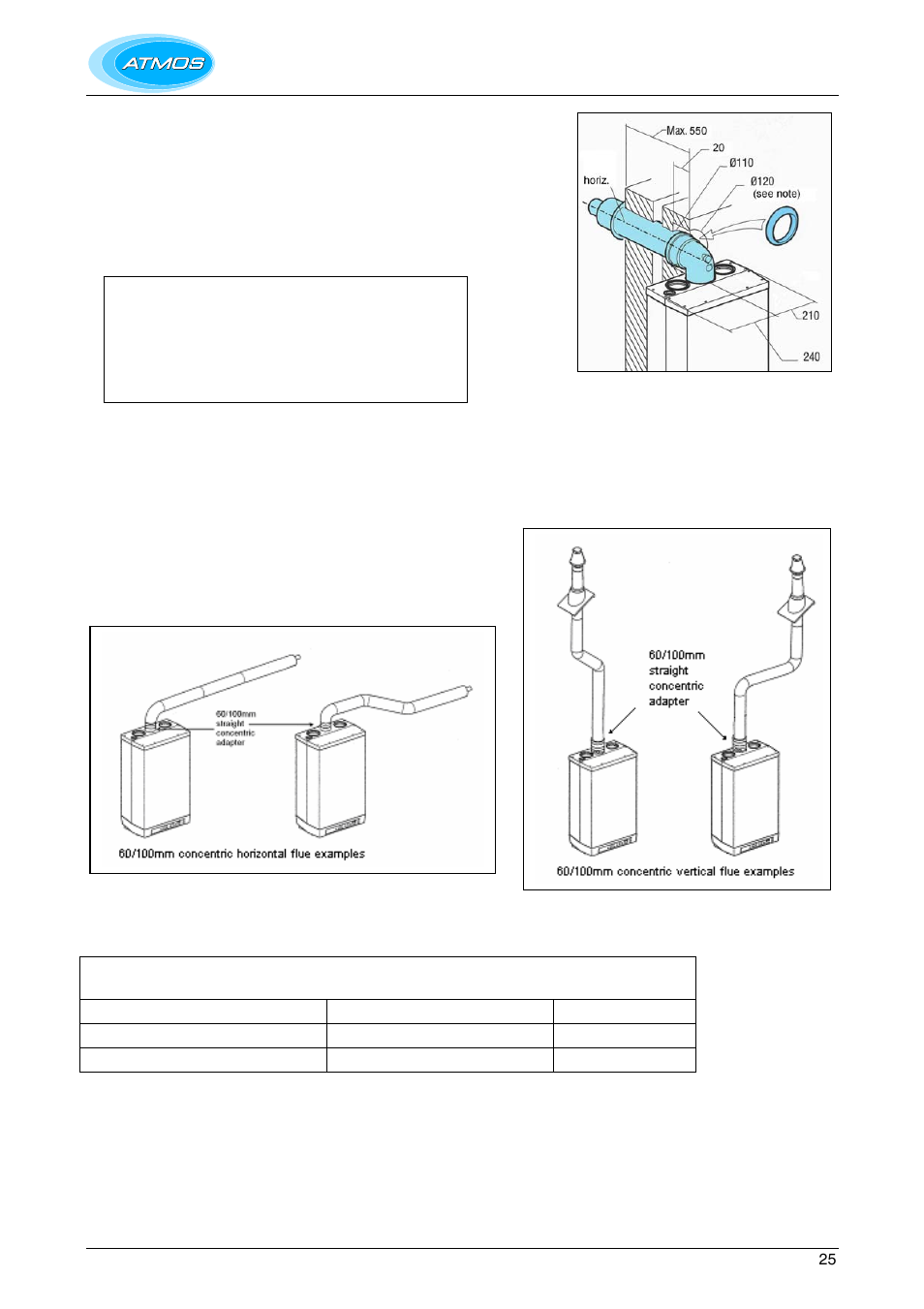 60/100mm concentric extended flue system | Atmos Energy HE26 User Manual | Page 25 / 56